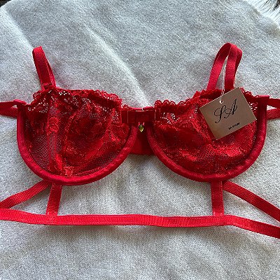 Sutiã Desejo Meia Taça Vermelho