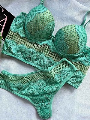 Conjunto Lingerie Ivy Cropped Verde