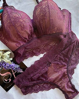 Conjunto Lingerie Naomi Vinho