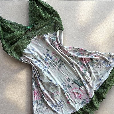 Camisola Encanto com calcinha Verde