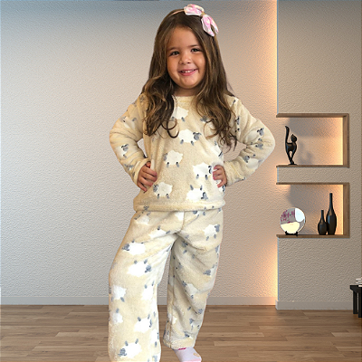 Pijama de inverno infantil em Soft Brilha no escuro