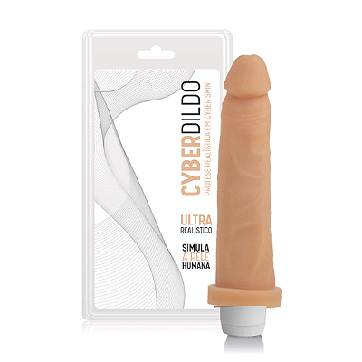 Prótese Realista em Cyber Skin 18,5cmx4,5cm com Vibro CYB07