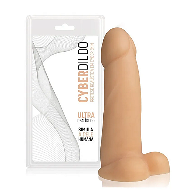 Prótese Realista em Cyber Skin com escroto 19cmx4cm CYB0477A