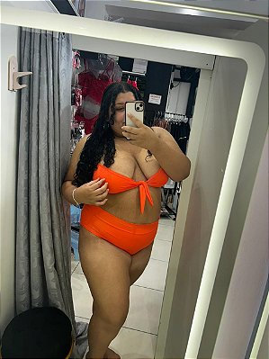Conjunto Biquini Plus Size Caraguá Laranja