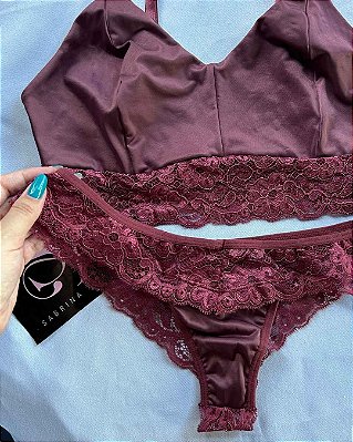 Conjunto Lingerie Margot Vinho