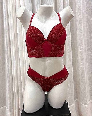 Conjunto Lingerie Daniella Cropped Reforçado com base de espuma e calcinha fio duplo