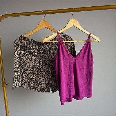 Baby doll Sintonia de alcinha e short com estampa