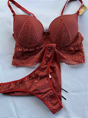 Conjunto Lingerie Império em renda