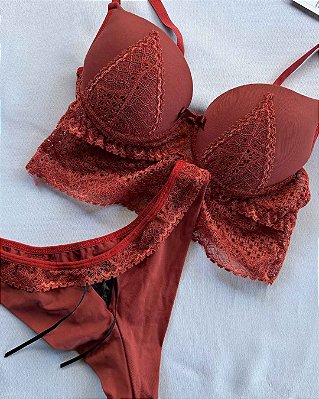 Conjunto Lingerie Império em renda