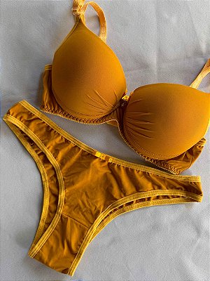 Conjunto Lingerie Confort Basic Mostarda