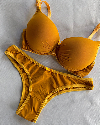 Conjunto Lingerie Confort Basic Mostarda