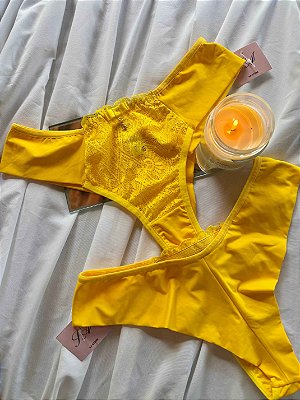 ✨Calcinha da Sorte Amarela (Prosperidade) fio duplo✨