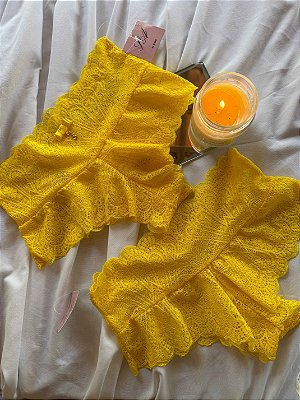 ✨Calcinha da Sorte Amarela (Prosperidade) Caleçon em renda✨