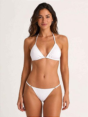 Conjunto Biquini Solare sem bojo cortininha Branco