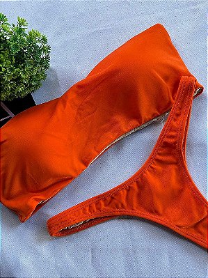 Top Faixa Tomara que caia Laranja
