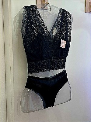 Conjunto Lingerie Lady Preto