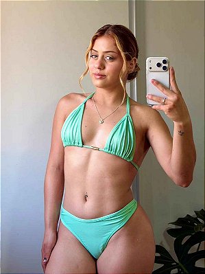 Conjunto Biquini Verano Asa Delta Verde sem bojo cortininha
