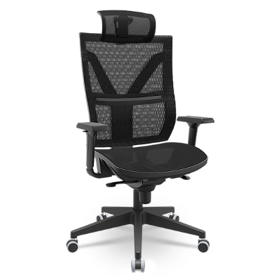 CADEIRA DARIX X+ TELA BRAÇO 3D EM PU PLAXMETAL