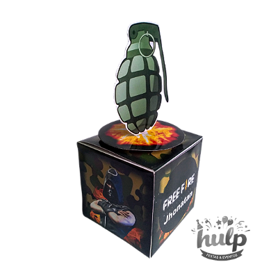 Caixa Cubo Personalizada com Aplique 3D