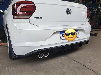 Difusor Spoiler VW Polo Saída GTS Black Piano em Fibra