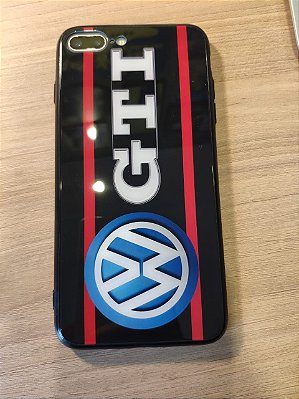 Capa para iPhone GTI -  capa traseira de vidro temperado projetada com capa macia de TPU