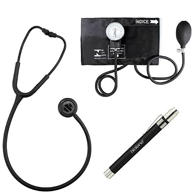 Kit Black Total com Estetoscópio BIC e Aparelho de pressão Premium