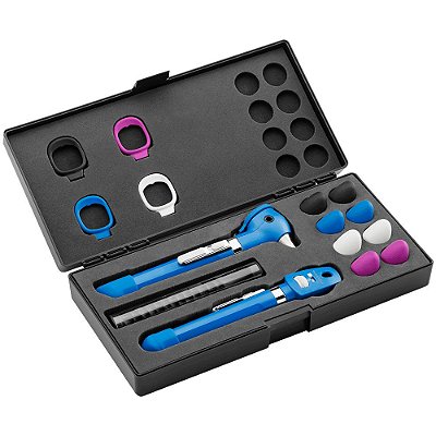 Conjunto Otoscópio e Oftalmoscópio Welch Allyn Pocket Plus com Estojo Rígido - Azul