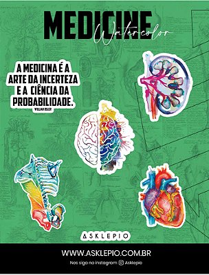 Cartela de Stickers Medicine Watercolor