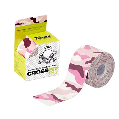 Bandagem Adesiva Funcional TMAX CrossTape 5 m x 5 cm Rosa Camuflado