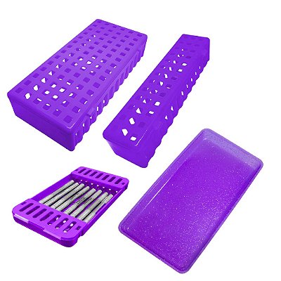 Kit Sterilys Estojo e Bandejas para Autoclave Lilás com Glitter - Lysanda