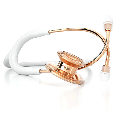 Estetoscópio MDONE Inox Duplo Rose Gold White - MDF 777