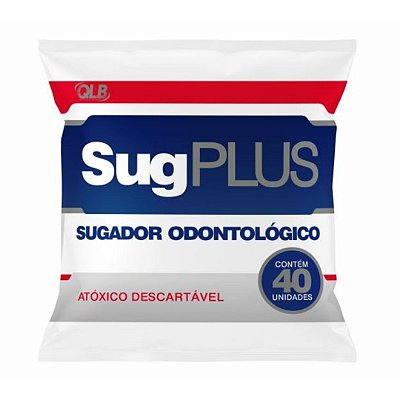 Sugador Odontológico Descartável SUGPLUS Pacote com 40un