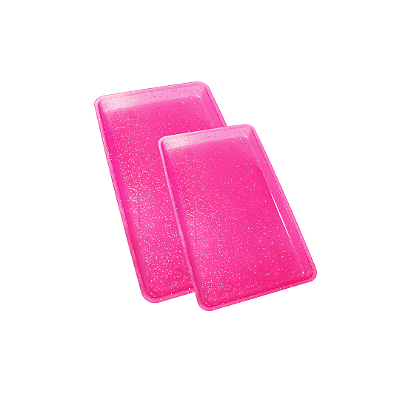 Kit Bandejas para Autoclave P e M Rosa Pink com Glitter - Lysanda