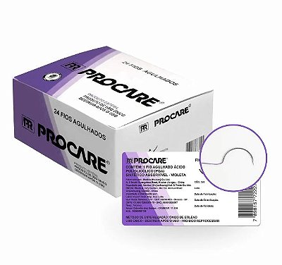 Fio de Sutura Acido Poliglicolico PGA 1-0 (CX 24UN) - Procare