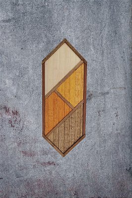 Quadro de parede em madeira com arte geométrica Dália 2