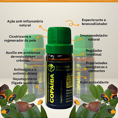Óleo Puro Resinado de Copaíba 10ml