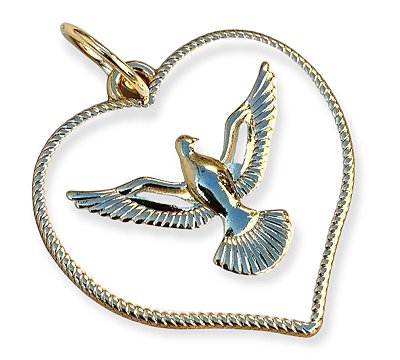 Pingente Coração Espírito Santo