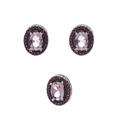 Conjunto Oval Rosê - Prata 925