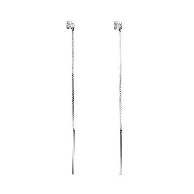 Brinco Corrente Zircônia - Prata 925