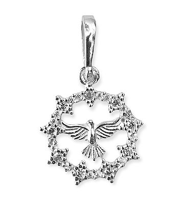 Pingente Espírito Santo Cravejado - Prata 925