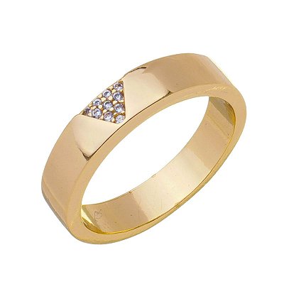 Anel Triângulo Cravejado