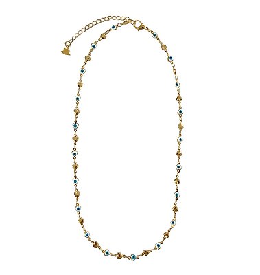 Colar Coração c/ Olho Grego