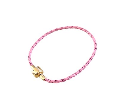 Pulseira Berloque Couro Ouro (Cores)