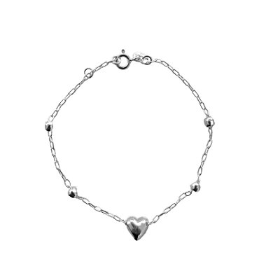 Pulseira Coração - Prata 925