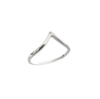 Anel V Liso - Prata 925