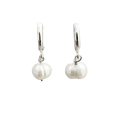 Brinco Argola Pérola - Prata 925