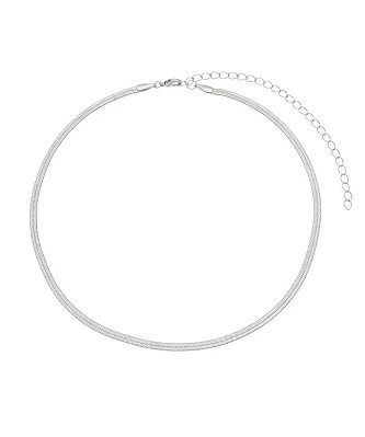 Colar Fita Ródio Branco