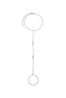 Hand Chain Zircônias Ródio Branco