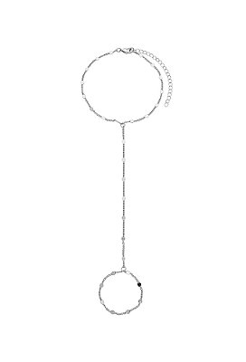 Hand Chain Chapinha Ródio Branco