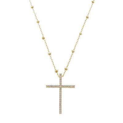 Colar Cruz Cravejada